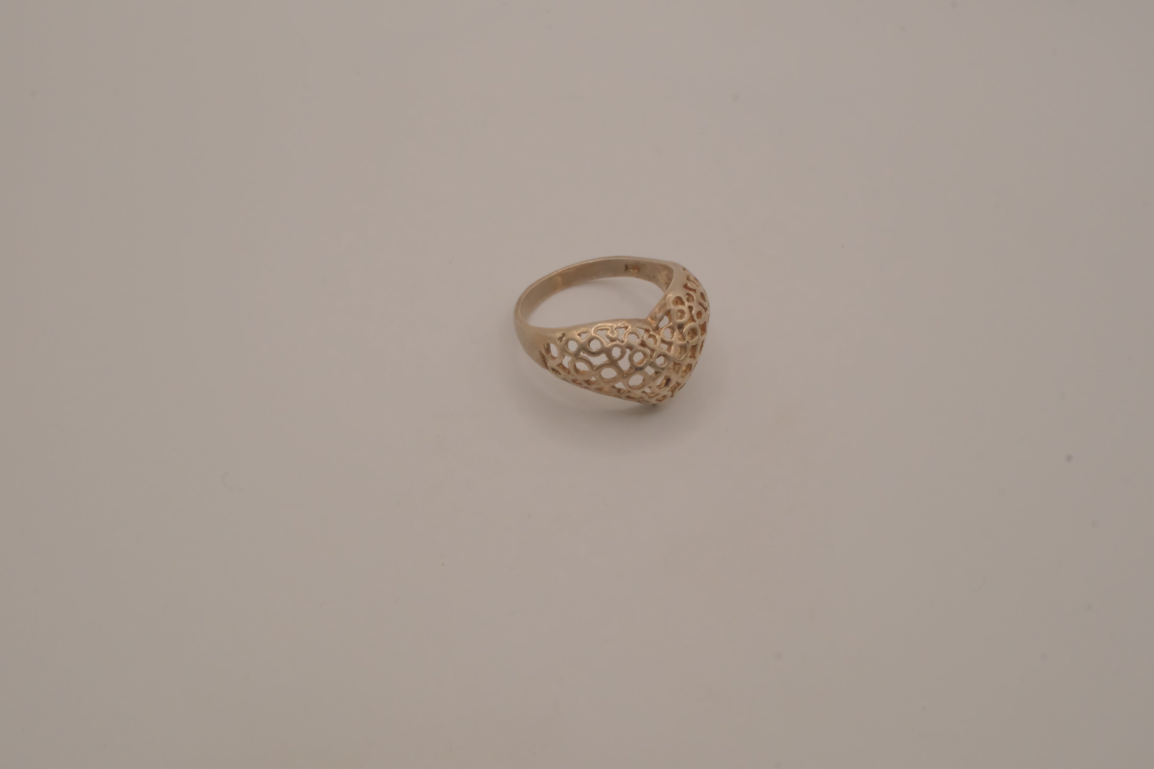 Sterling silver domed heart ring