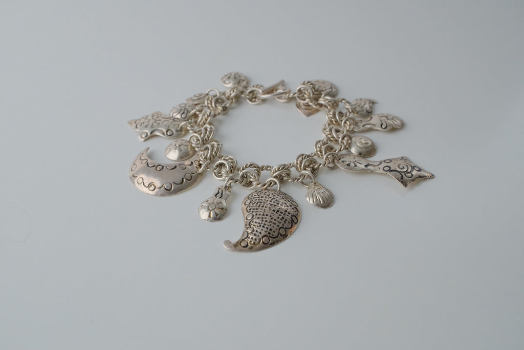 Vintage Sterling Silver Charm Bracelet