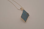 Sterling silver raw blue labradorite pendant necklace