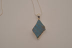 Sterling silver raw blue labradorite pendant necklace