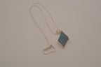 Sterling silver raw blue labradorite pendant necklace