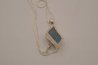 Sterling silver raw blue labradorite pendant necklace