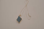 Sterling silver raw blue labradorite pendant necklace