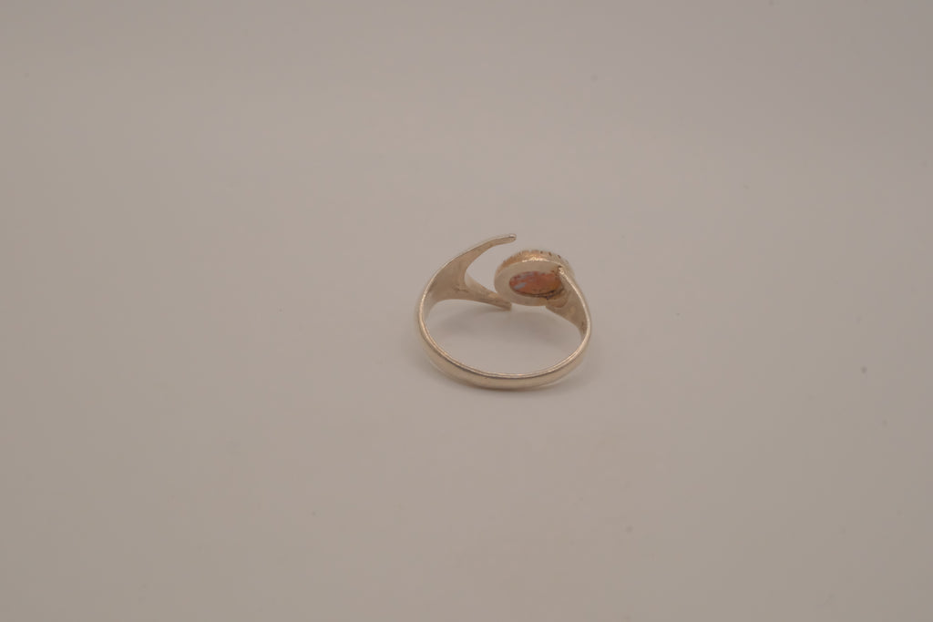 Sterling silver White Opal bypass ring