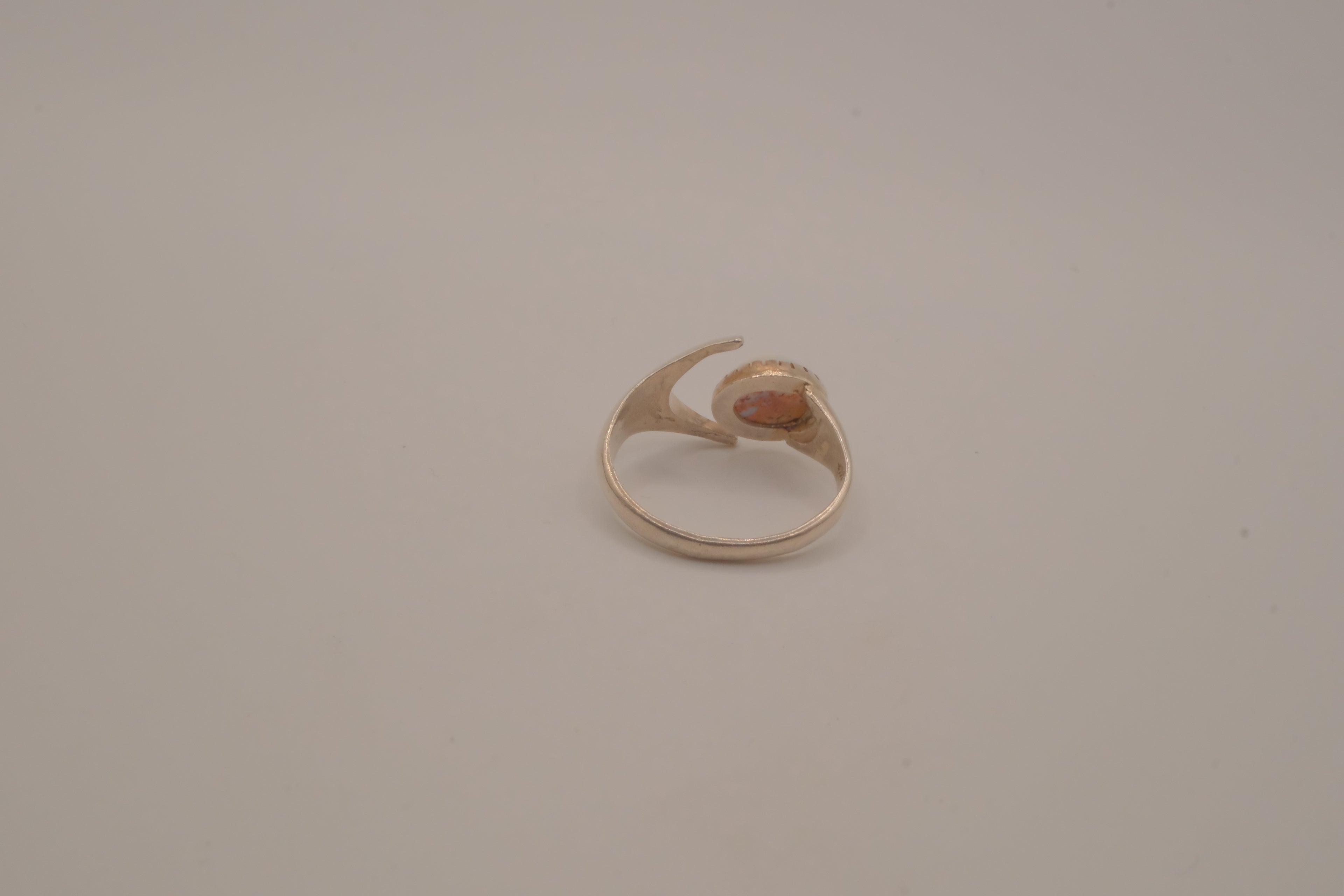 Sterling silver White Opal bypass ring