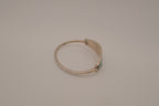 Vintage Mexico Alpaca silver Green flowers hinged bangle bracelet