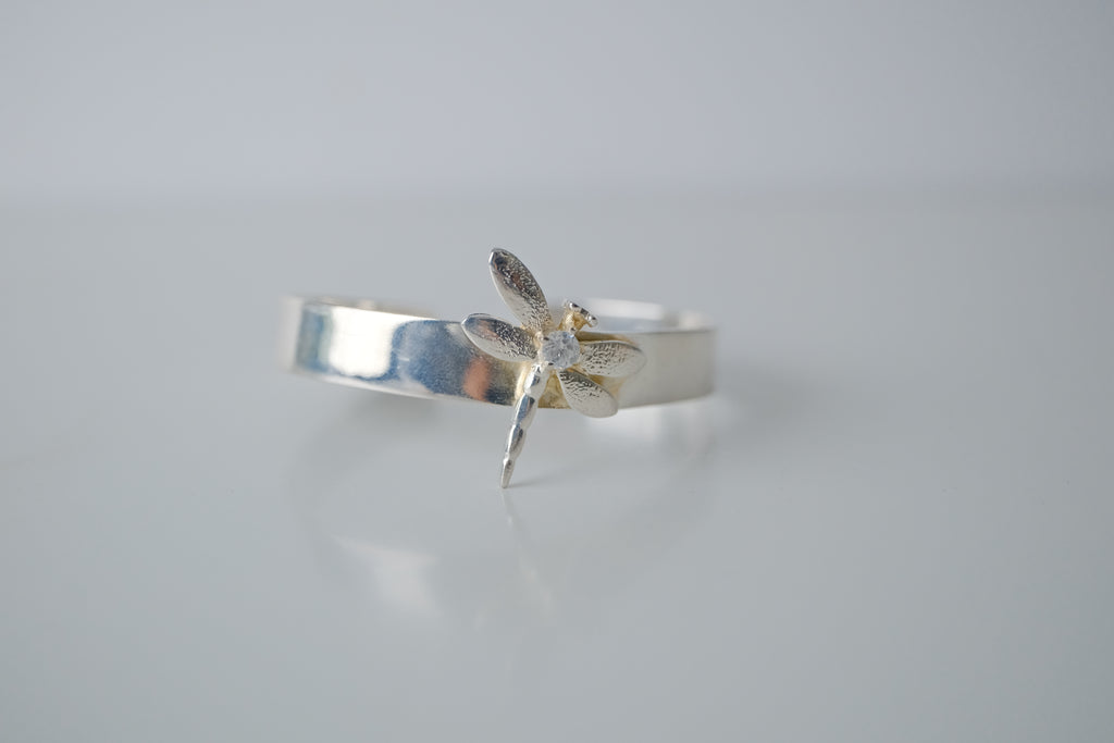 Vintage Sterling Silver Dragonfly Cuff
