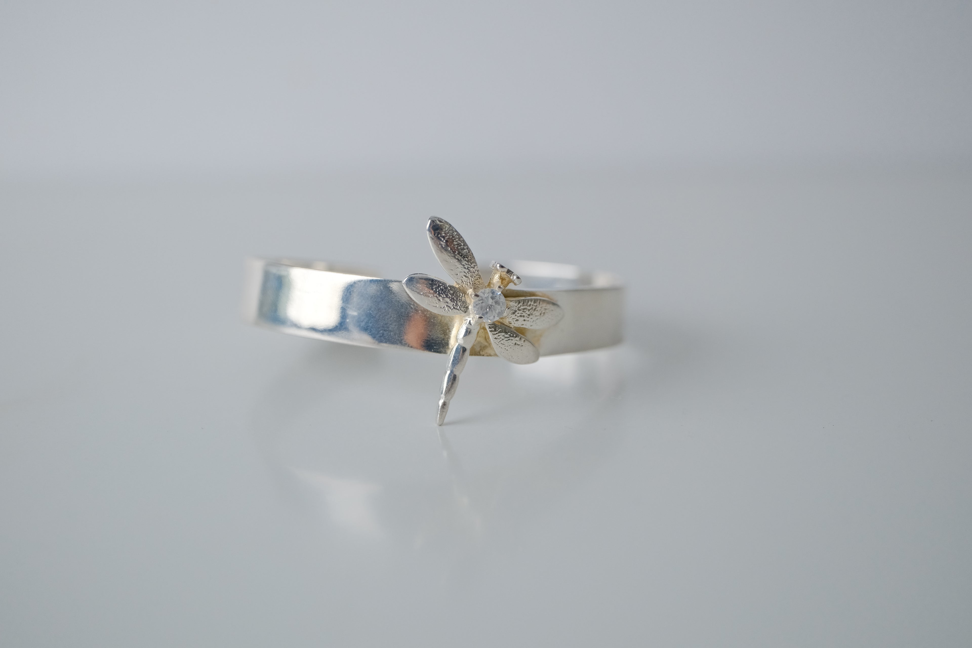 Vintage Sterling Silver Dragonfly Cuff