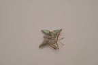 Vintage Mexican alpaca silver abalone shell butterfly brooch