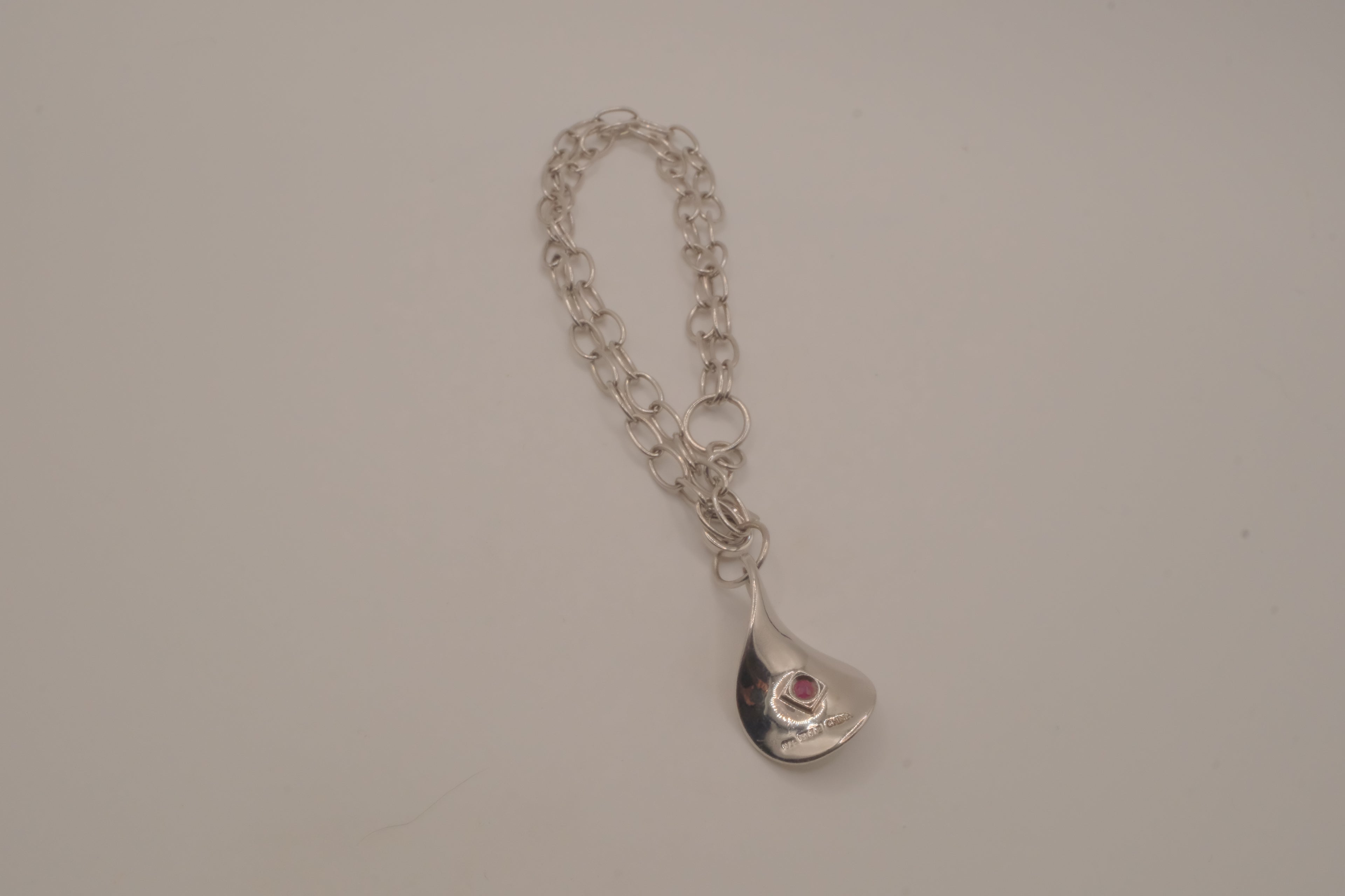 Elle sterling silver teardrop charm bracelet&nbsp;