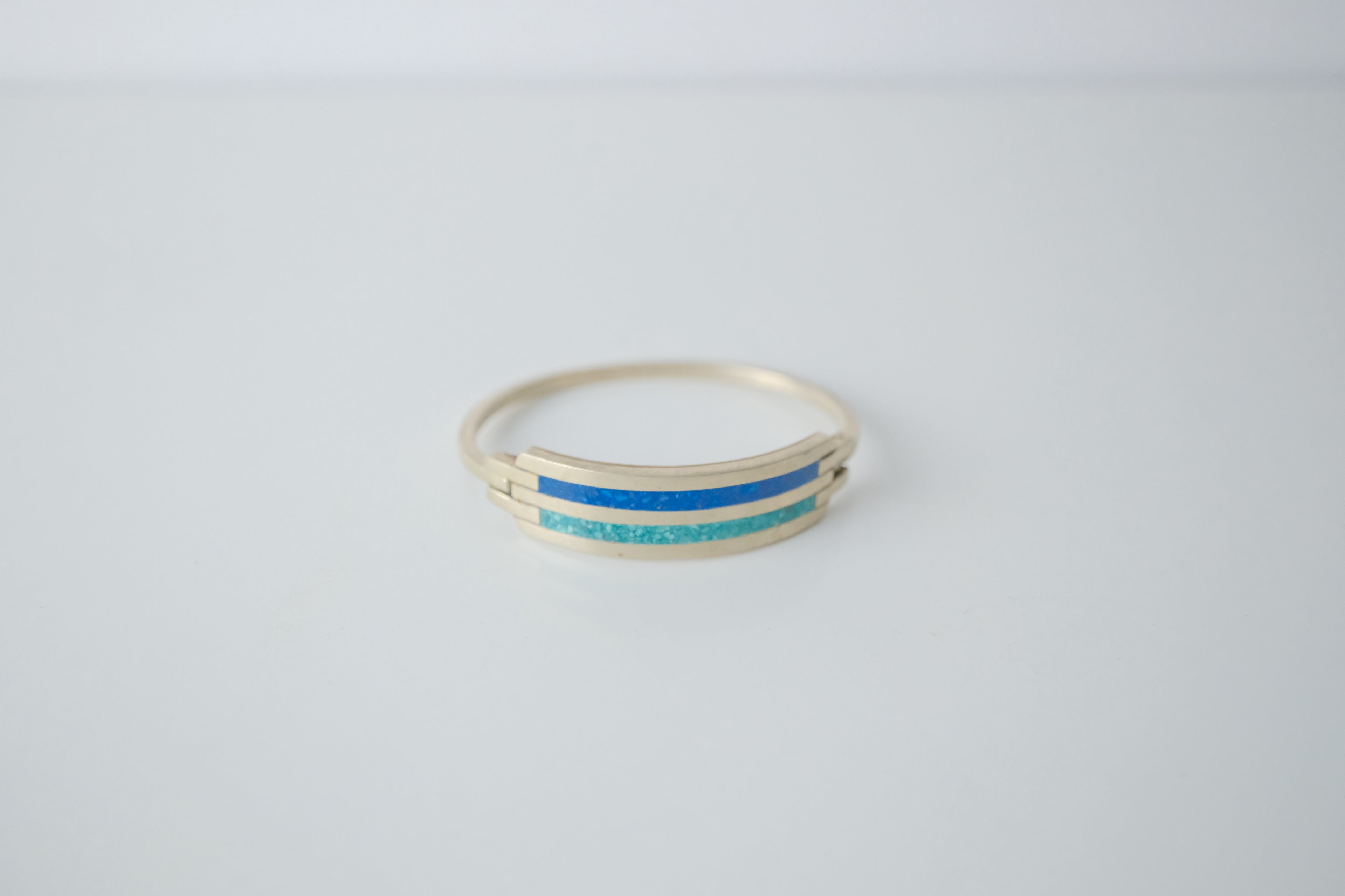 Vintage Mexico Sterling Silver Turquoise Bangle