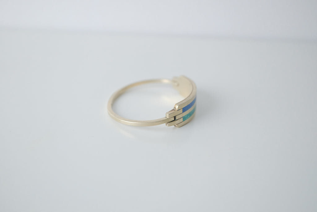 Vintage Mexico Sterling Silver Turquoise Bangle