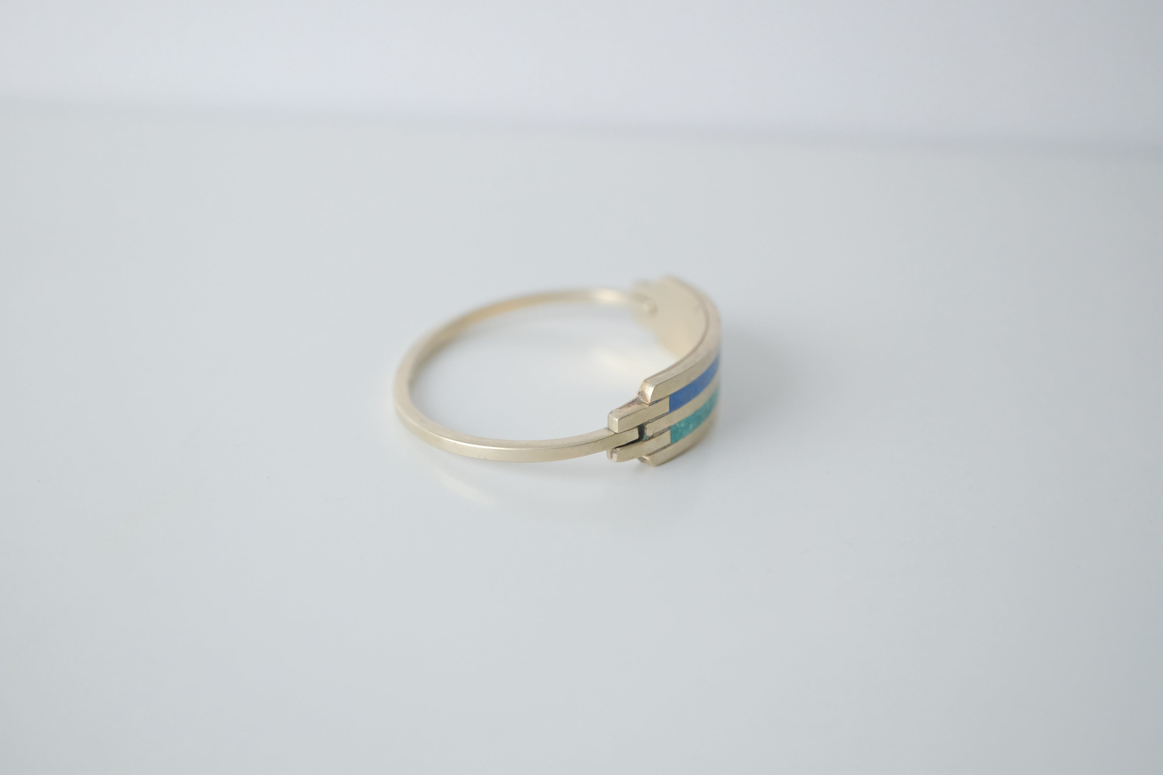 Vintage Mexico Sterling Silver Turquoise Bangle