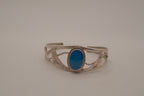 Vintage Mexico Alpaca silver denim lapis cuff bracelet
