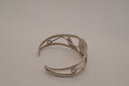 Vintage Mexico Alpaca silver denim lapis cuff bracelet