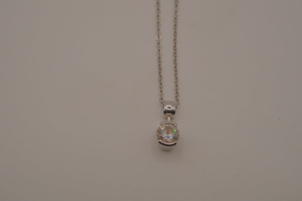 Elle Sterling silver solitaire pendant necklace