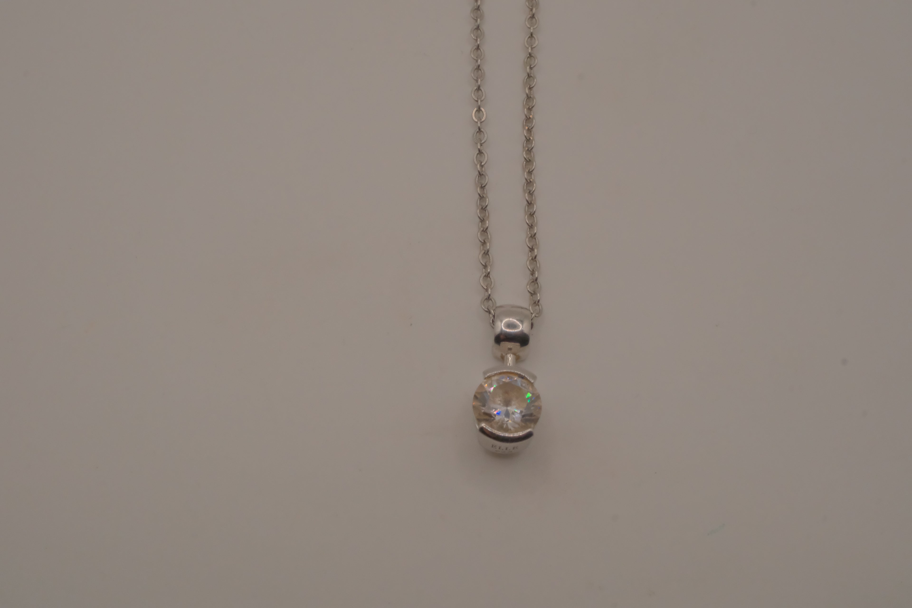 Elle Sterling silver solitaire pendant necklace