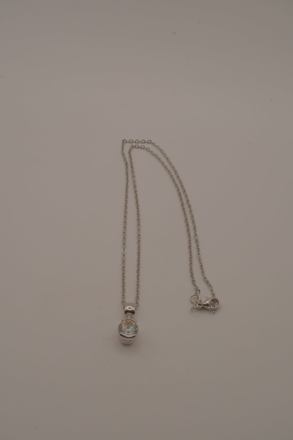 Elle Sterling silver solitaire pendant necklace