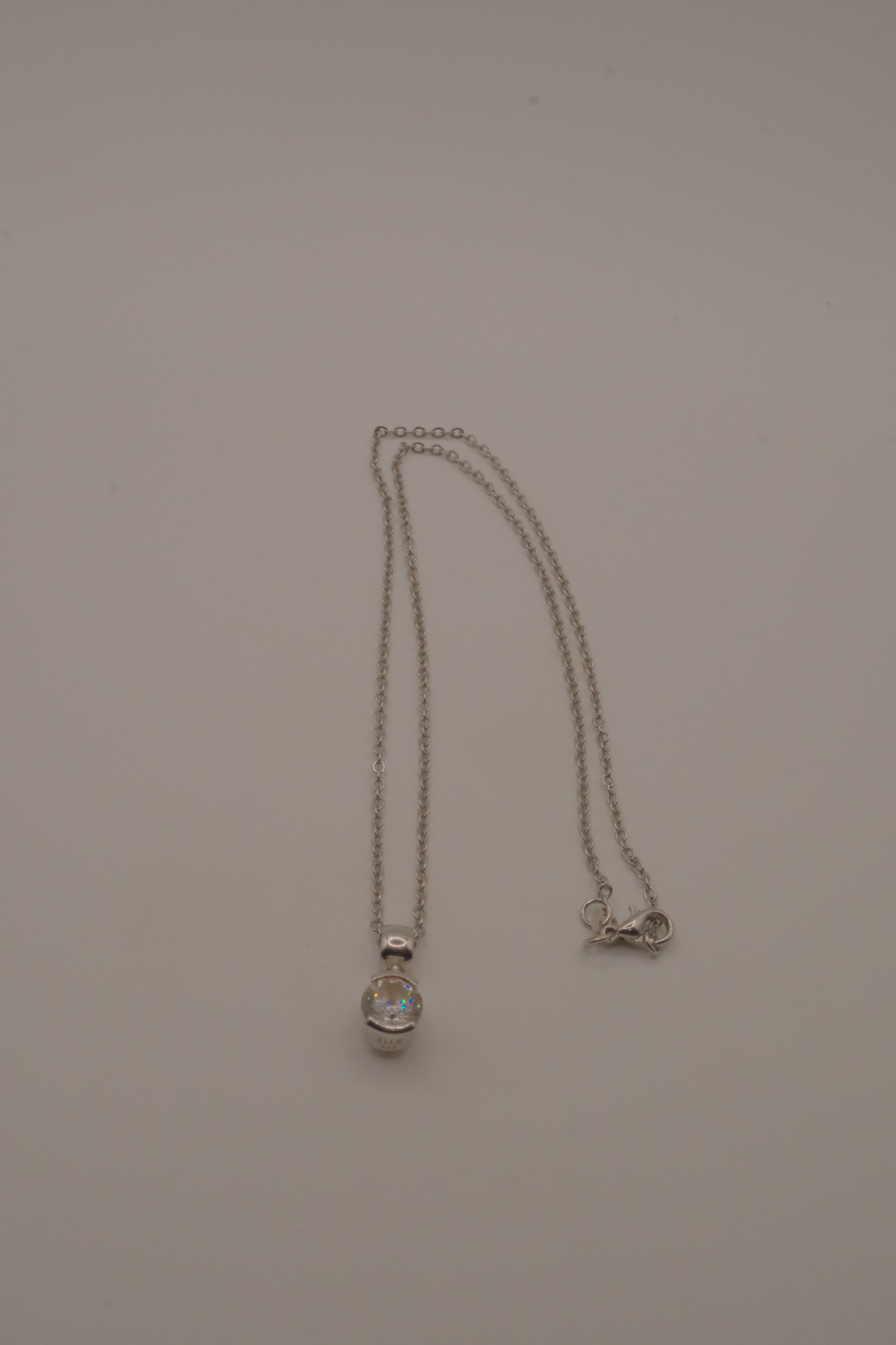 Elle Sterling silver solitaire pendant necklace