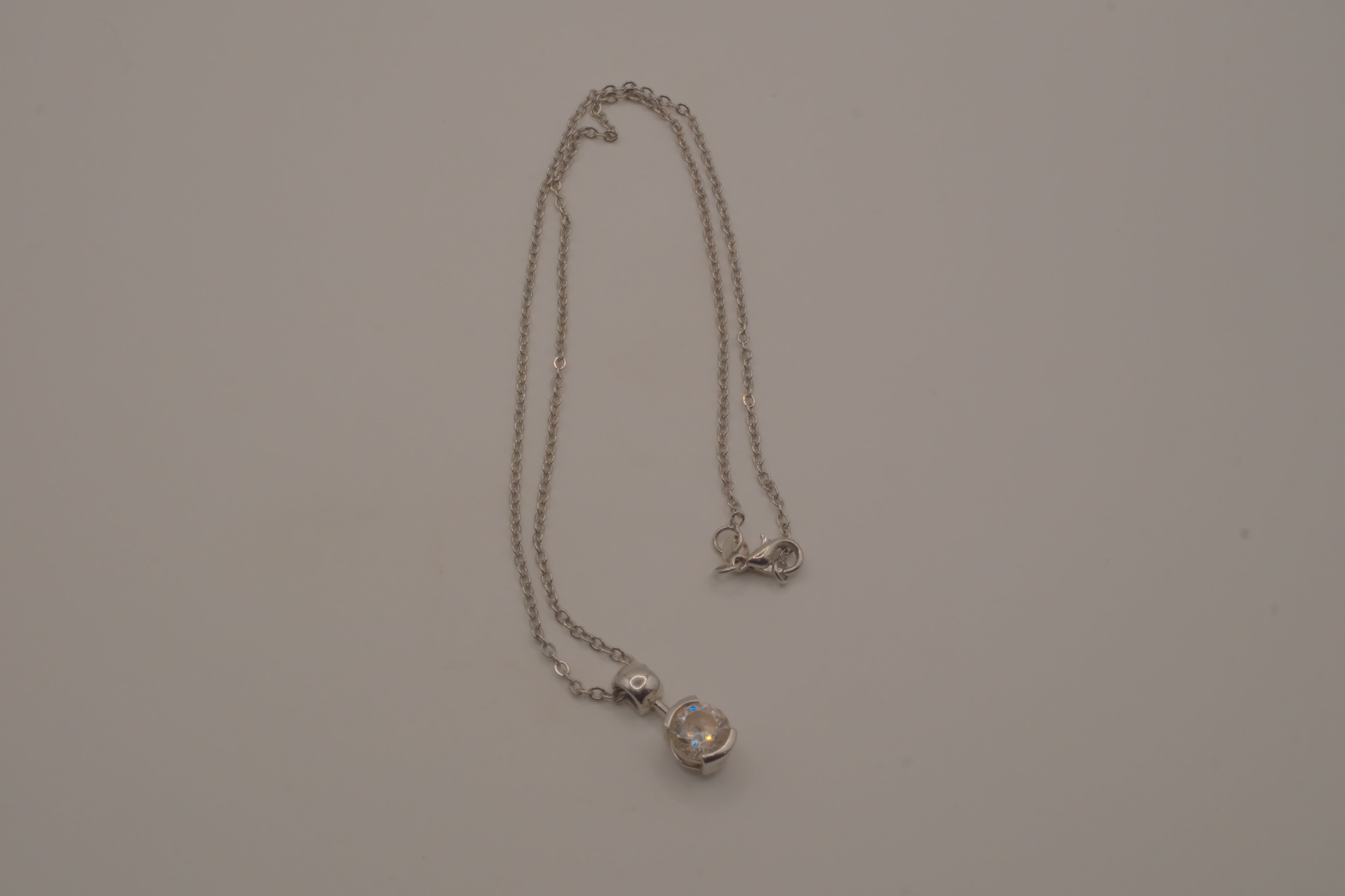Elle Sterling silver solitaire pendant necklace