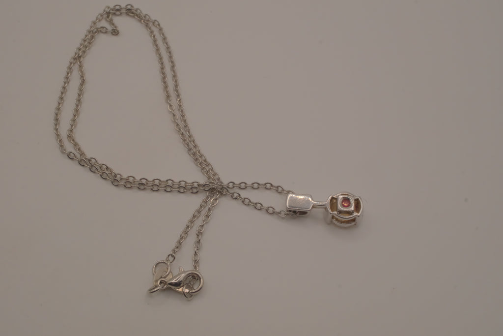 Elle Sterling silver solitaire pendant necklace