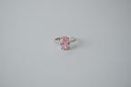 Vintage Pink Topaz 18k White Gold Plated Ring
