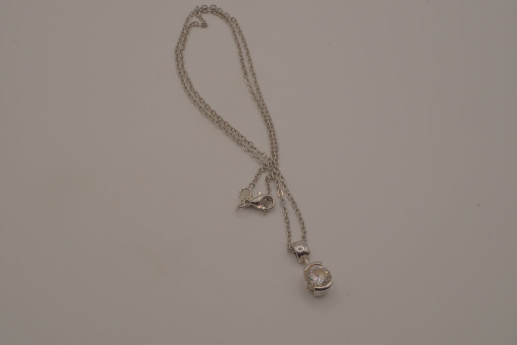 Elle Sterling silver solitaire pendant necklace