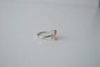 Vintage Pink Topaz 18k White Gold Plated Ring