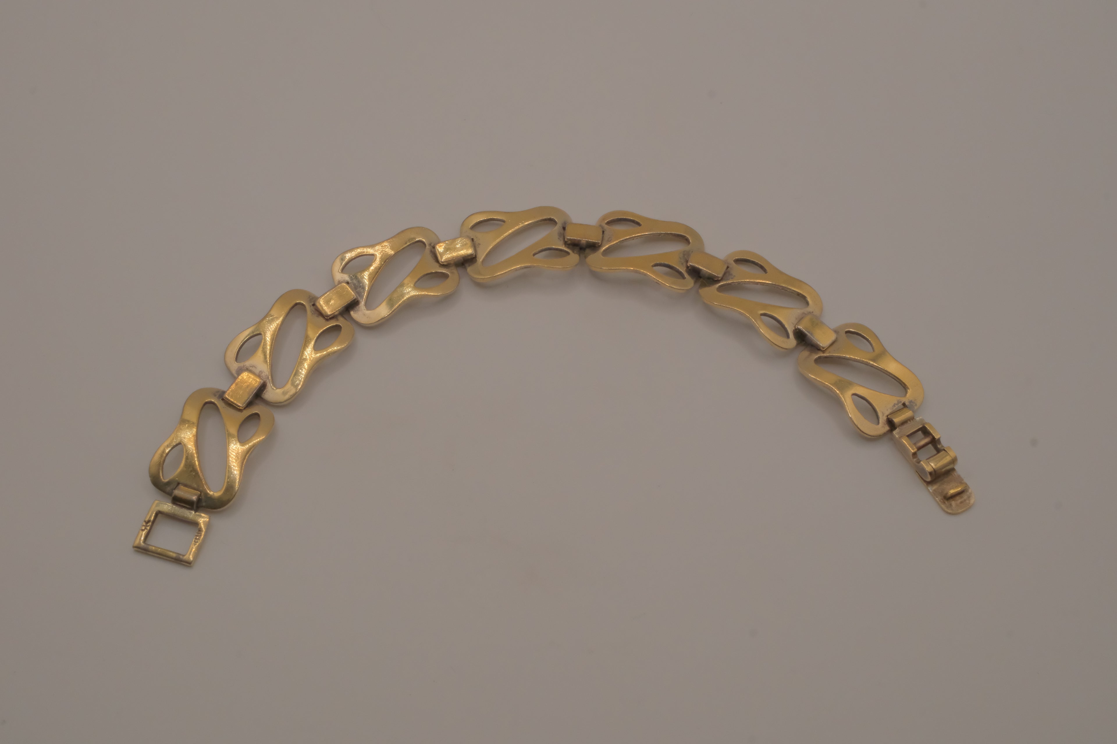 Vintage Sterling silver Art Nouveau stylized flower link bracelet