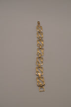 Vintage Sterling silver Art Nouveau stylized flower link bracelet