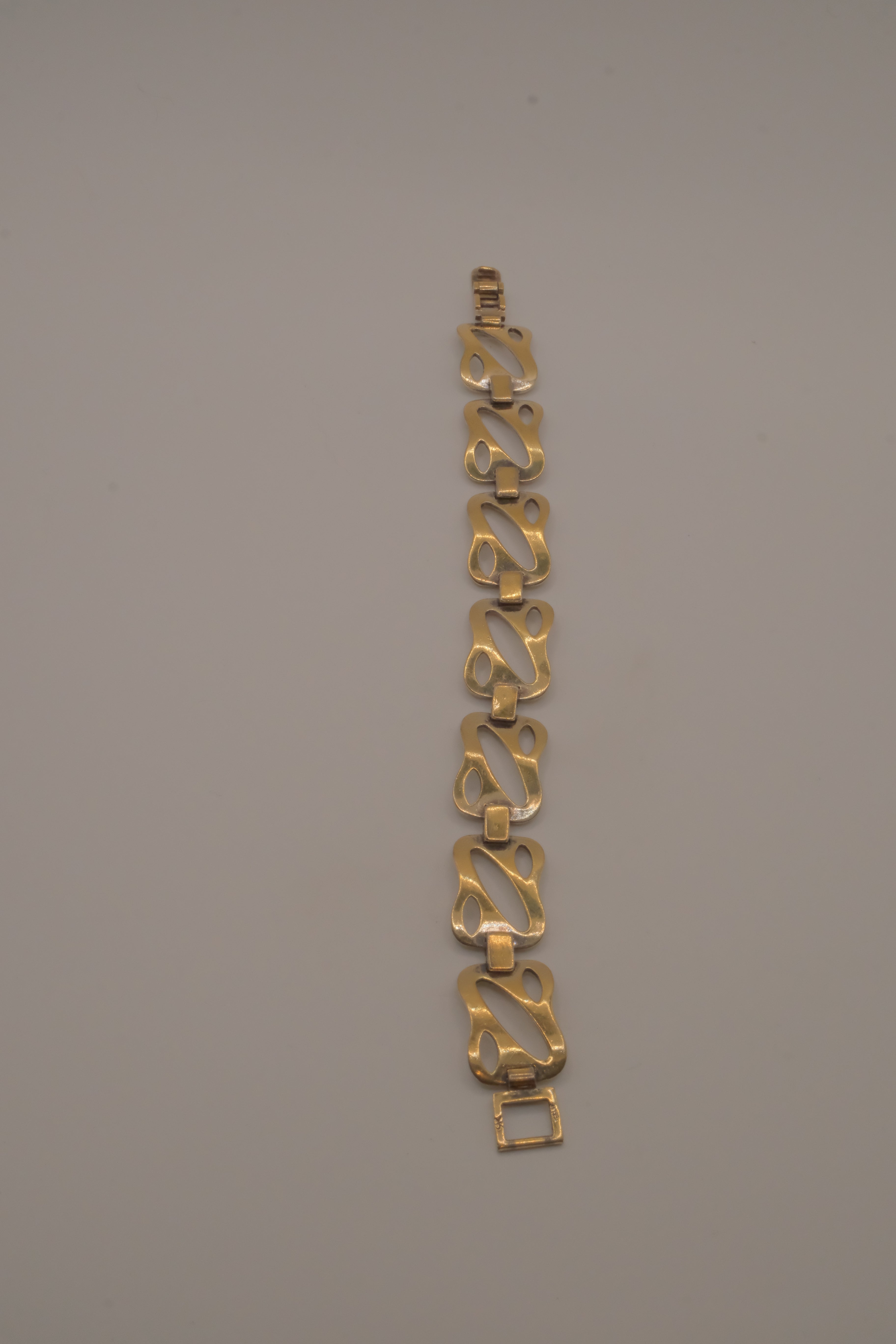 Vintage Sterling silver Art Nouveau stylized flower link bracelet
