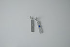 Hammered Silver and Blue Stone Drop Earrings