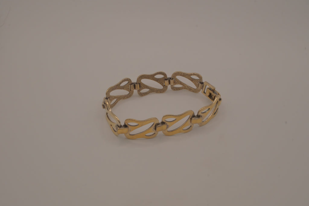 Vintage Sterling silver Art Nouveau stylized flower link bracelet