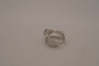 Sterling silver criss-cross crossover solitaire ring