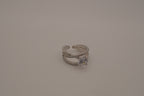 Sterling silver criss-cross crossover solitaire ring