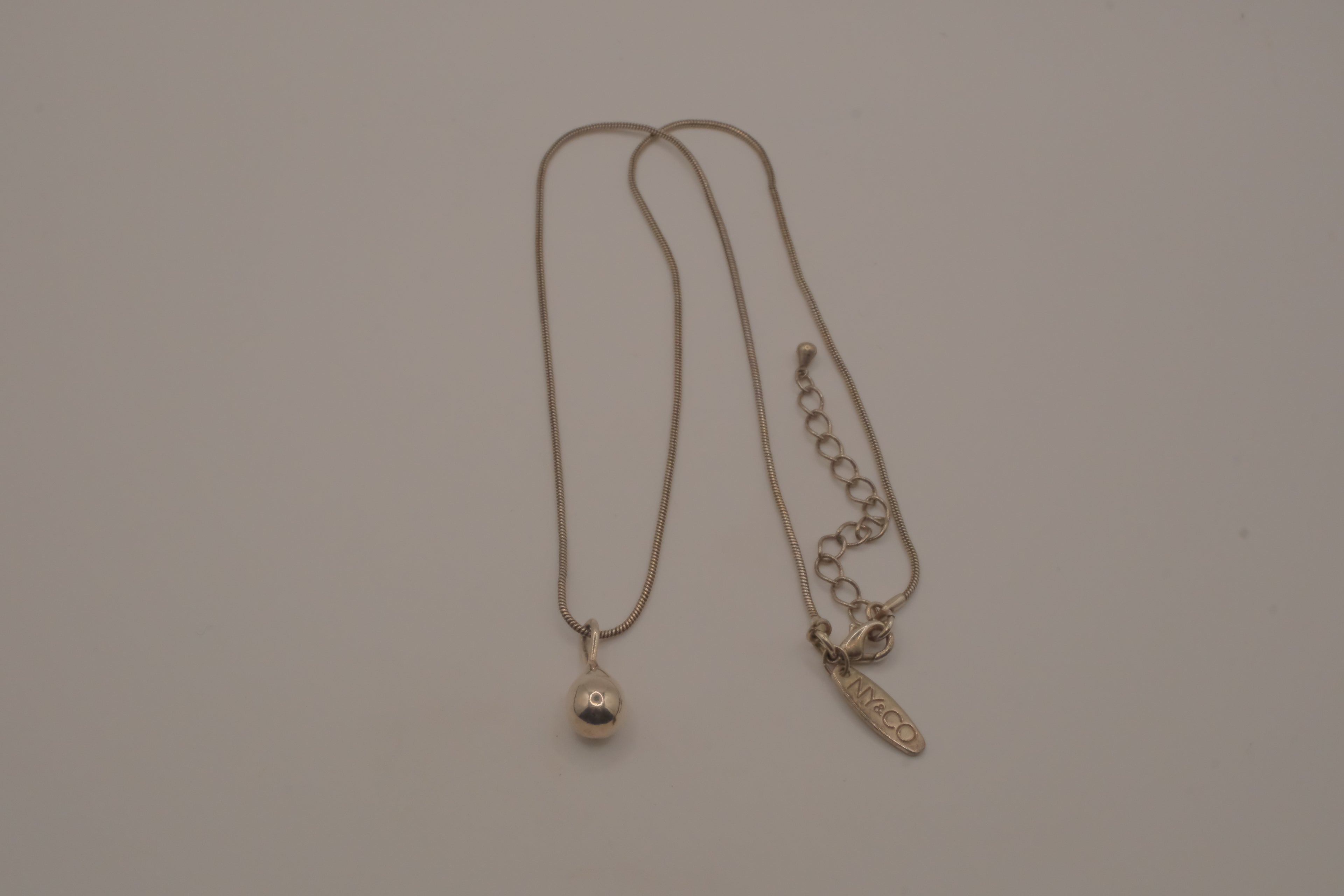 NY &amp; Co Silver tone liquid drop pendant necklace