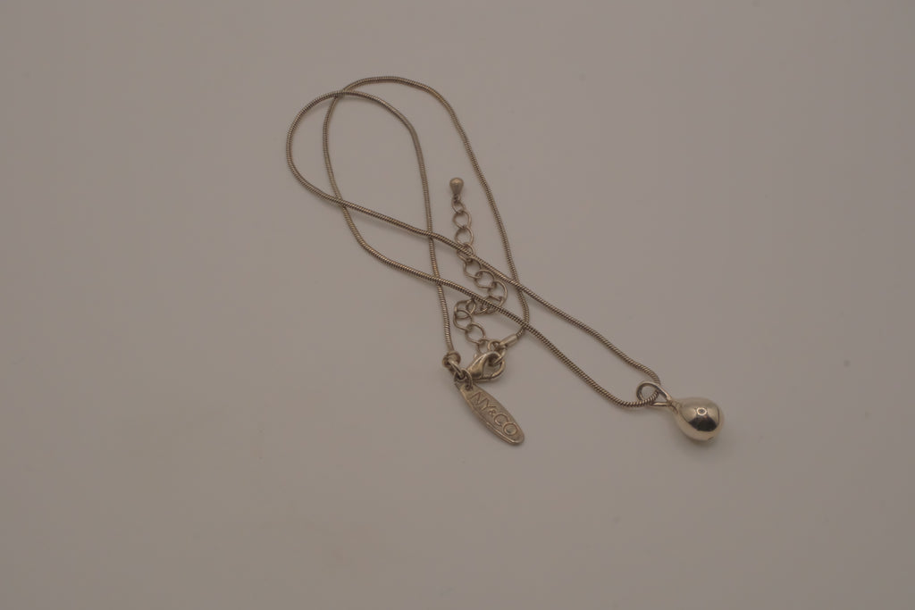 NY &amp; Co Silver tone liquid drop pendant necklace