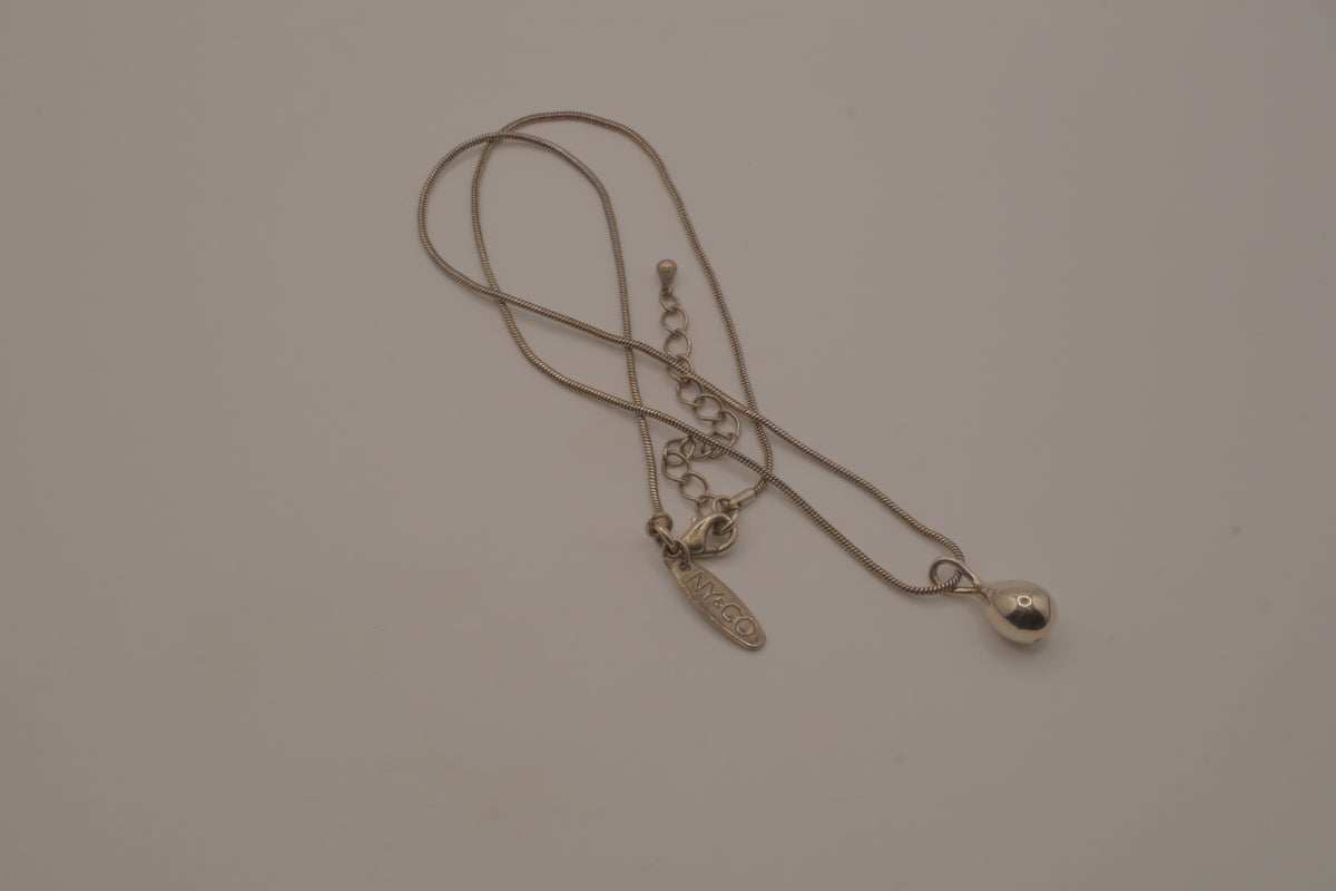 NY &amp; Co Silver tone liquid drop pendant necklace