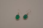 Sterling silver Green Onyx dangle earrings