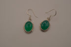Sterling silver Green Onyx dangle earrings