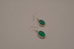 Sterling silver Green Onyx dangle earrings