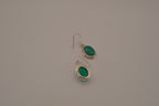 Sterling silver Green Onyx dangle earrings