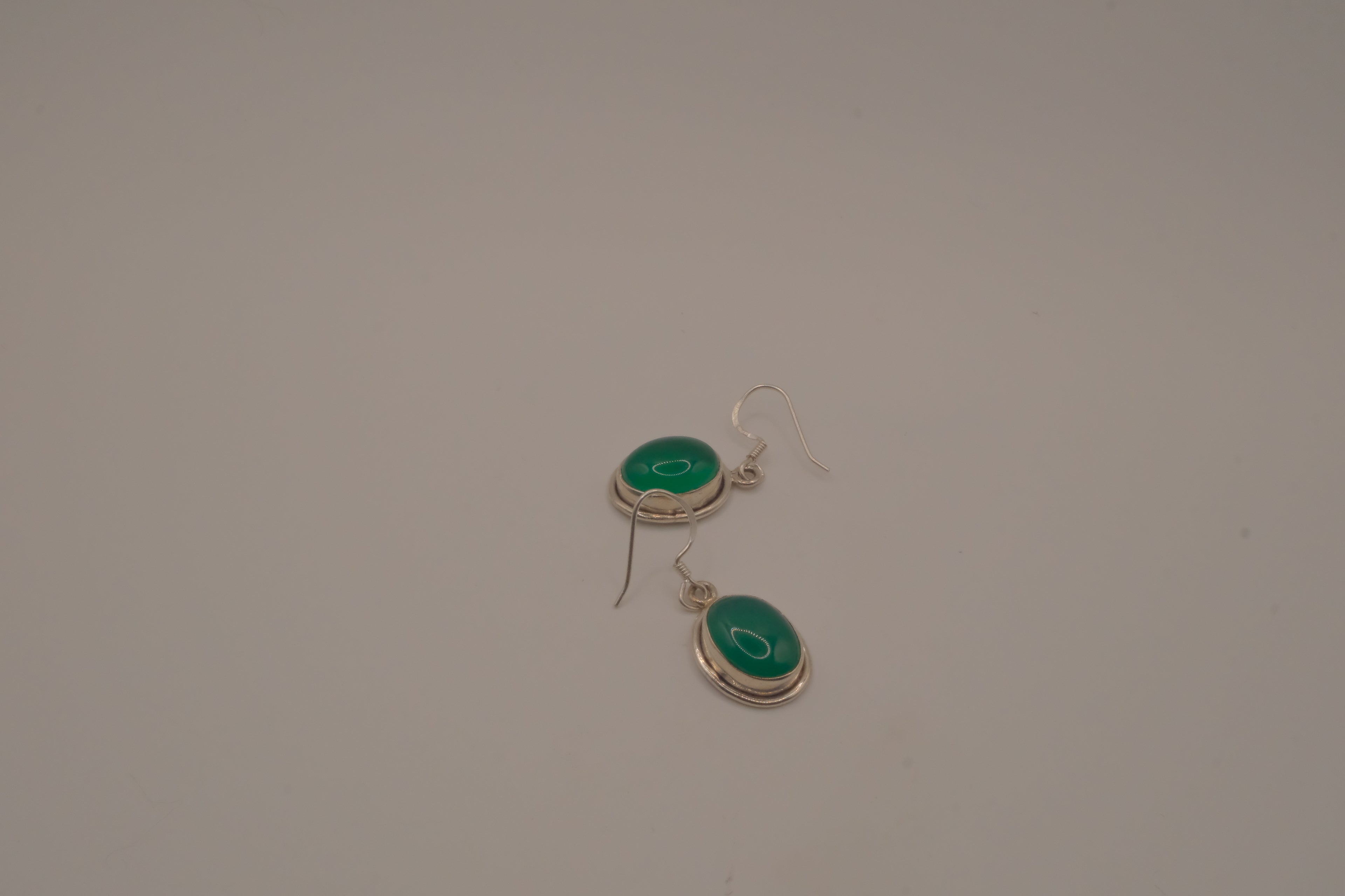 Sterling silver Green Onyx dangle earrings
