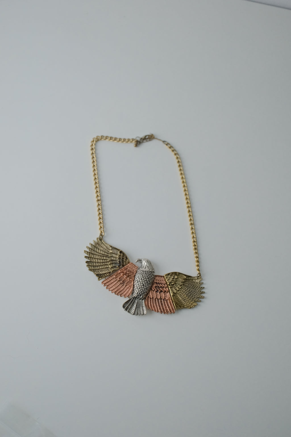 Vintage Mixed Metal Eagle Choker Necklace