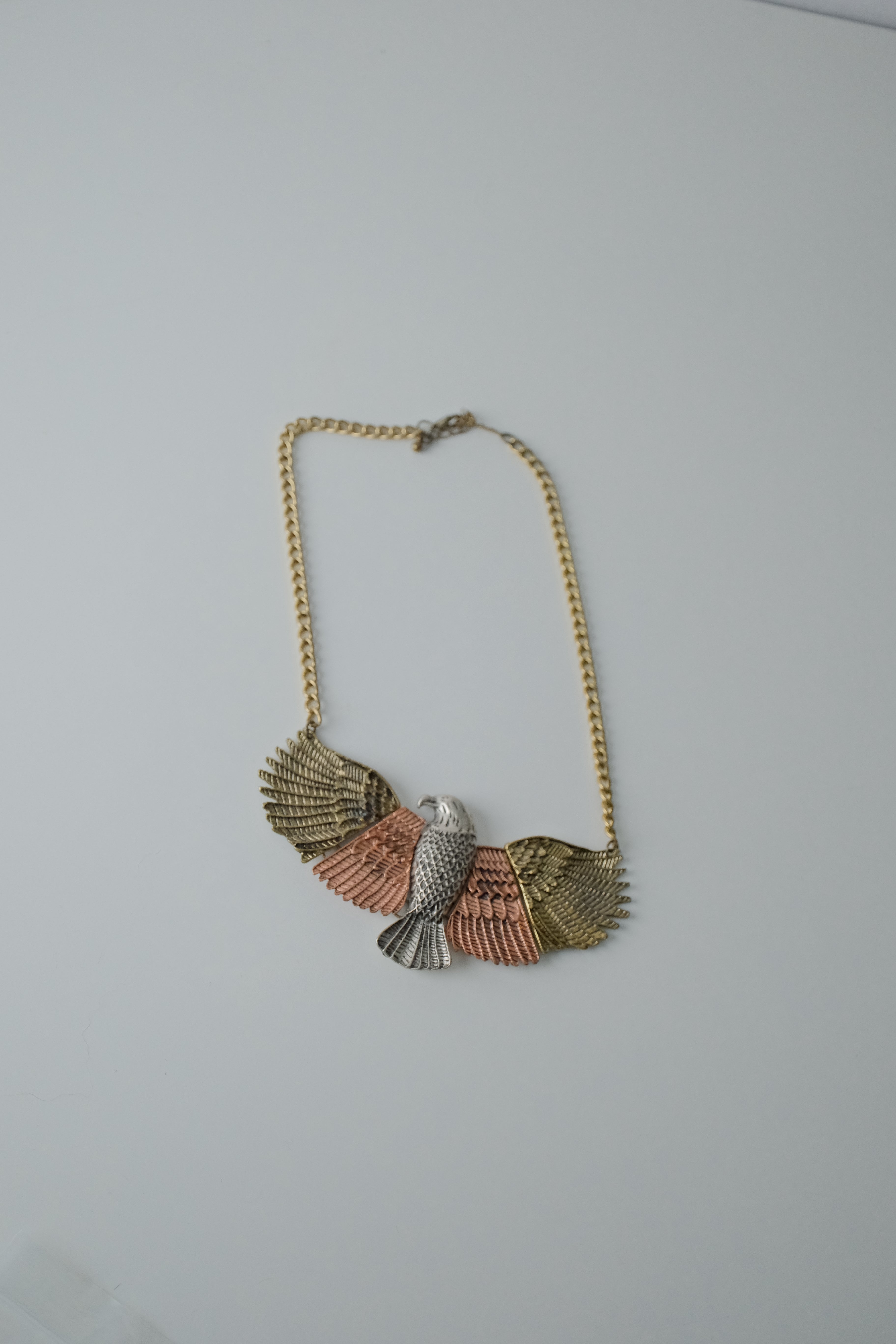 Vintage Mixed Metal Eagle Choker Necklace