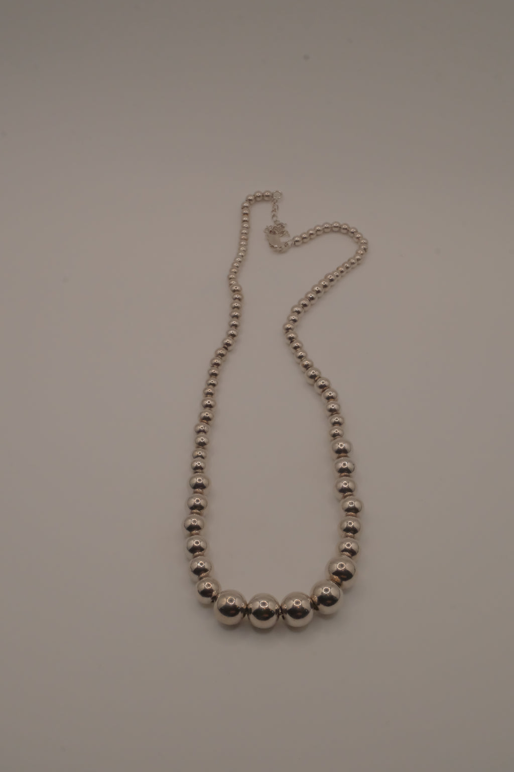 KA Sterling silver Graduated Ball Necklace&nbsp;