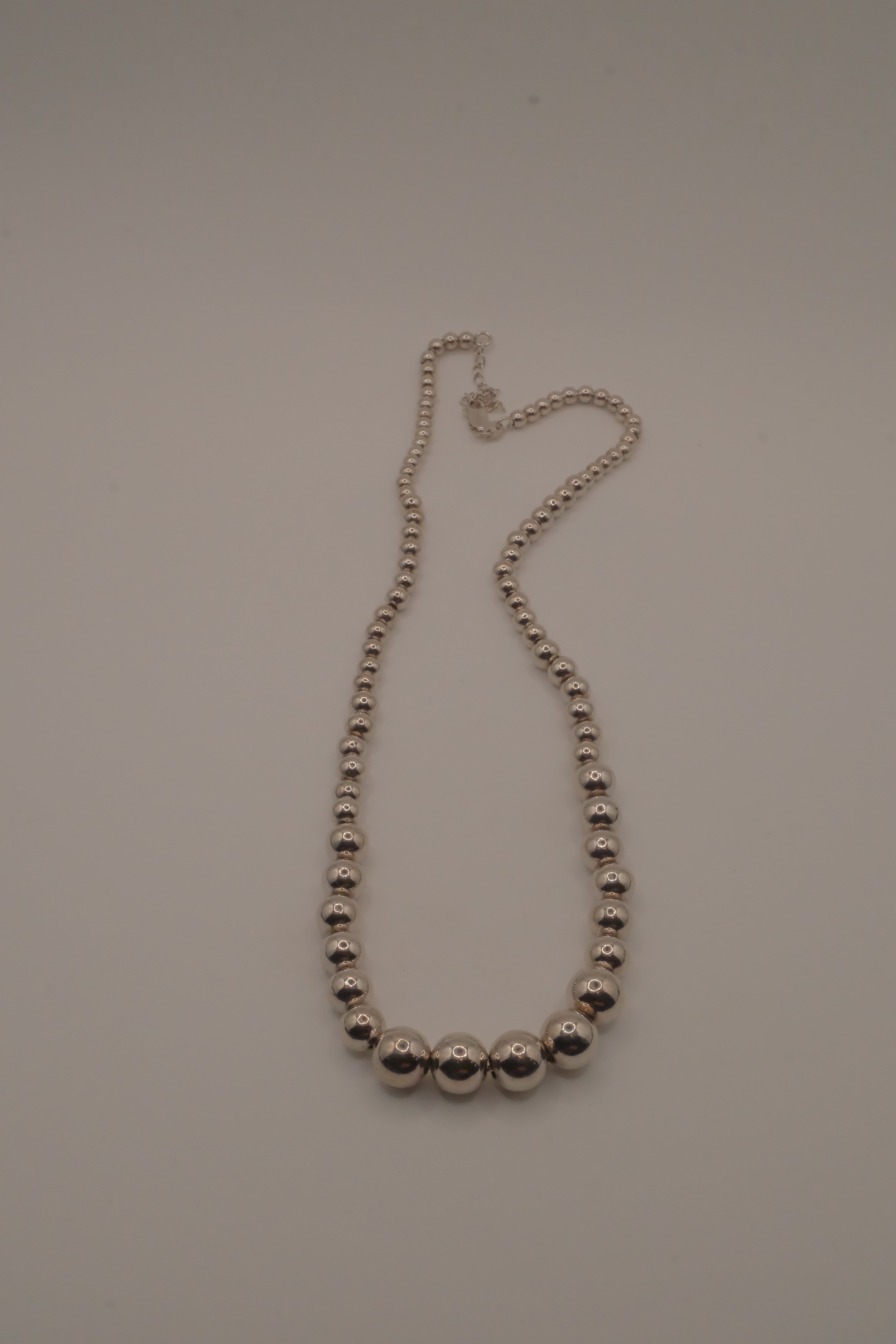 KA Sterling silver Graduated Ball Necklace&nbsp;