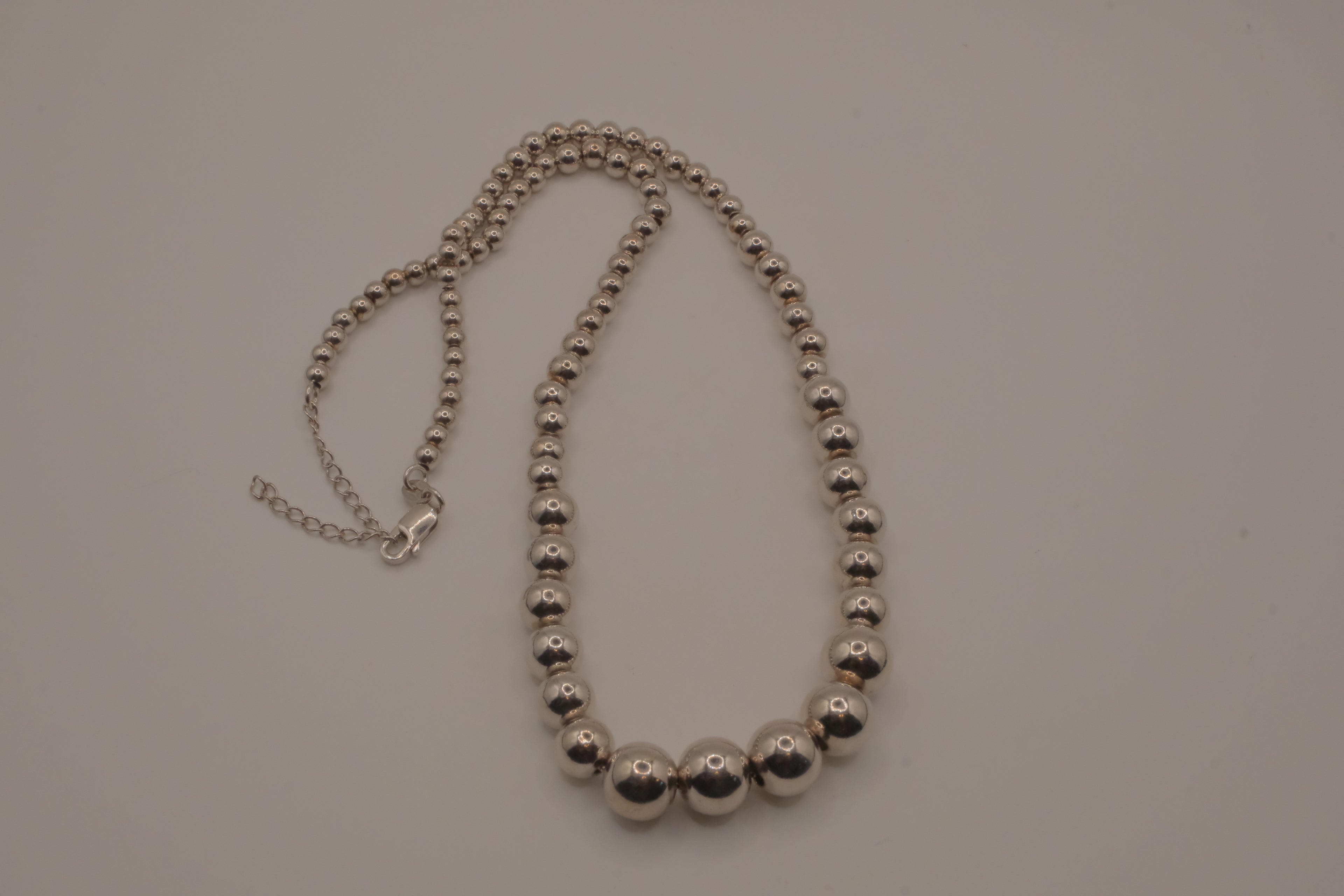 KA Sterling silver Graduated Ball Necklace&nbsp;