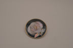 Vintage Mexican Alpaca silver Mother-of-Pearl circular brooch and Pendant