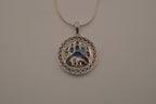 Sterling silver bear paw Abalone shell pendant Necklace&nbsp;